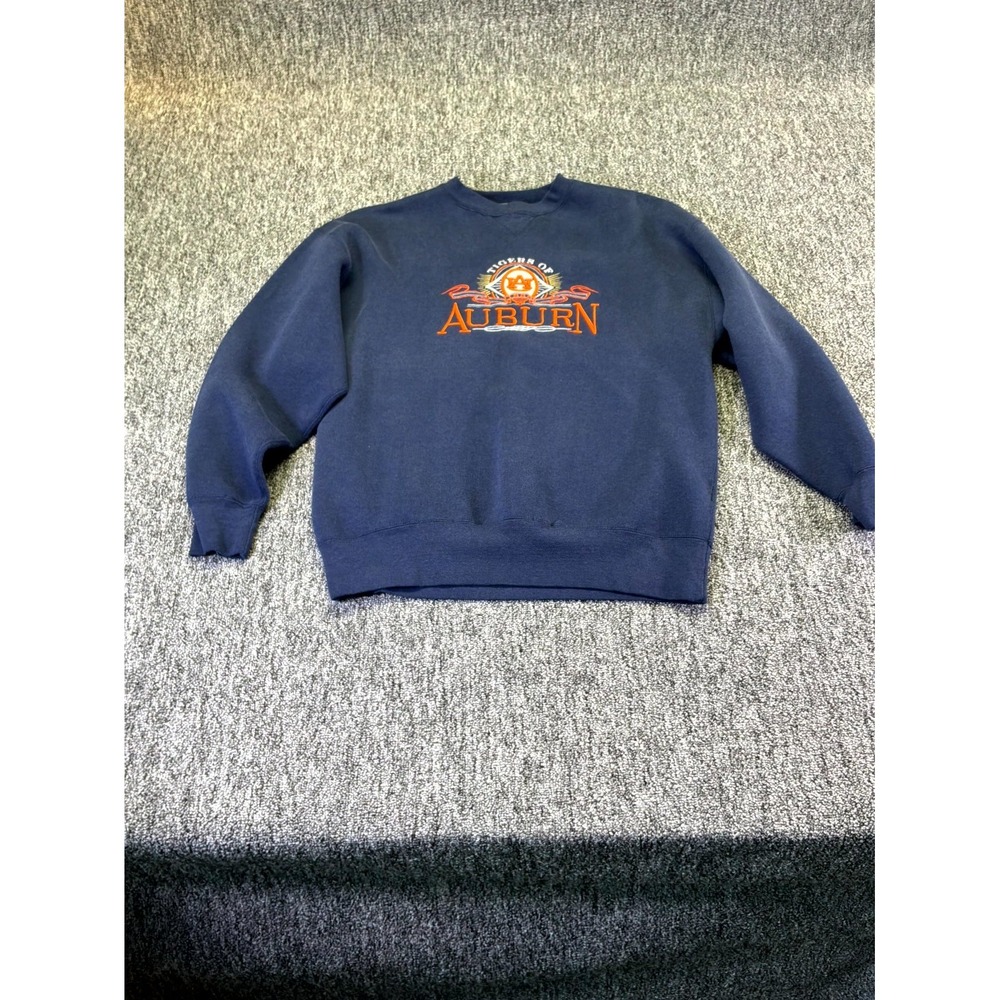 Vintage Midwest Embroidery NCAA Auburn Tigers Football Sweatshirt Men Large Blue